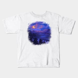 Rabbit under night sky Kids T-Shirt